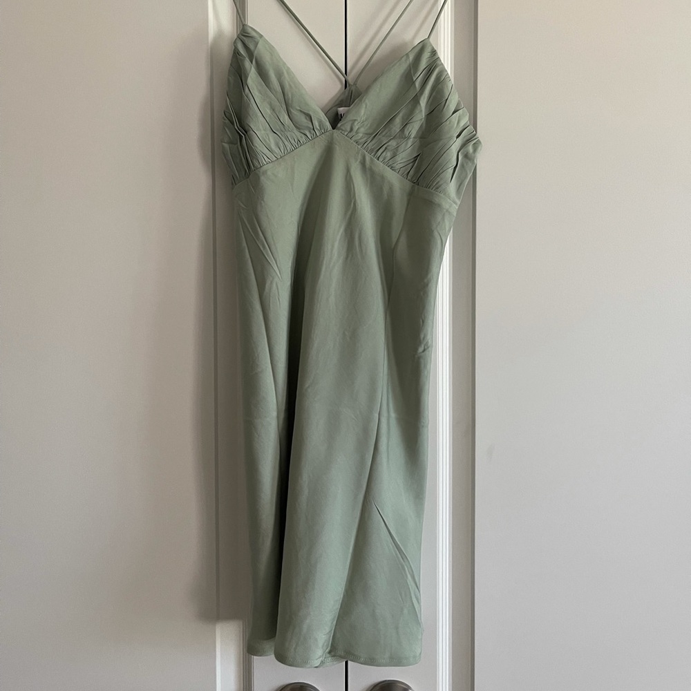 Sage green mini dress